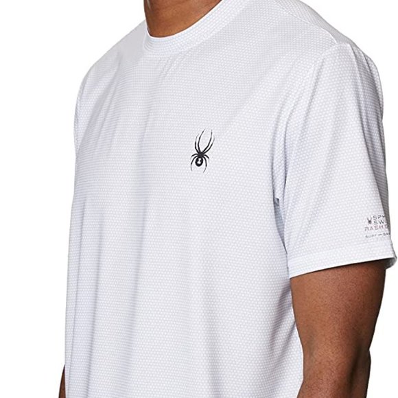 Spyder Men's Short Sleeve Rash guard Shirt White Medium NWT/NEW - Picture 2 of 7